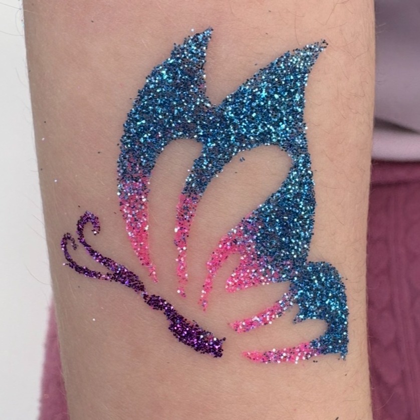 A glitter tattoo